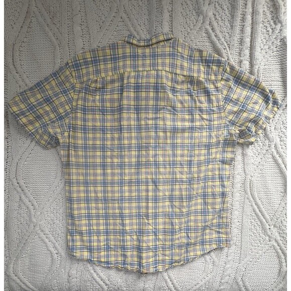Nautica Men's Short Sleeve Button Up Shirt Yellow Multicolor Plaid Size L - Picture 9 of 10